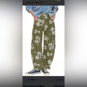 CHOU YATOU FLOWERED BARREL JEAN